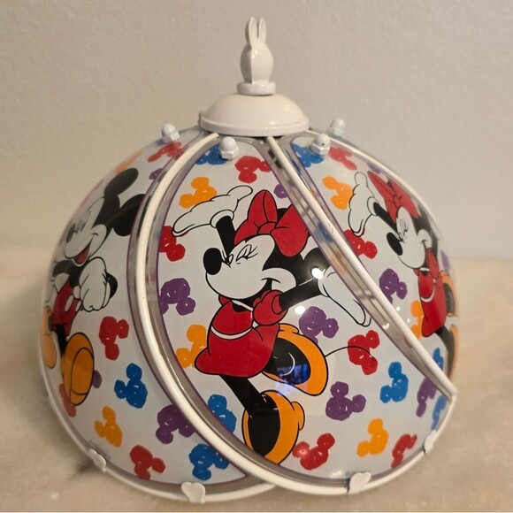 Vintage Disney Mickey Minnie Mouse Glass Panel/metal Table SHADE ONLY - NO LAMP - Picture 2 of 9